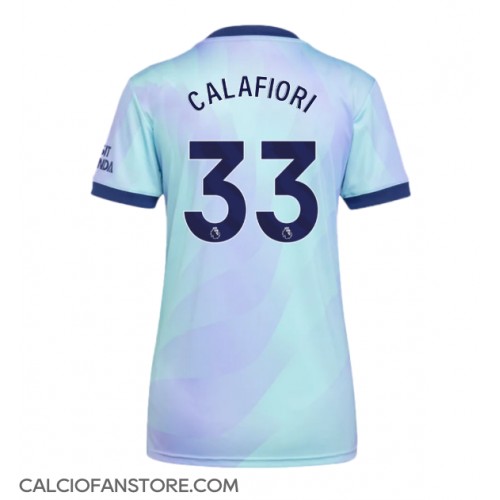 Maglia Calcio Arsenal Riccardo Calafiori #33 Terza Divisa Donna 2024-25 Manica Corta